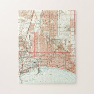 Vintage Karte von Long Beach Kalifornien (1949) Puzzle