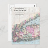 Vintage Karte von Long Island (1880) (Vorne/Hinten)
