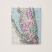 Vintage Karte von Long Island (1880) Puzzle (Vertikal)