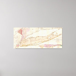 Vintage Karte von Long Island New York (1842) Leinwanddruck