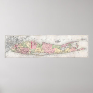 Vintage Karte von Long Island New York (1873) Poster