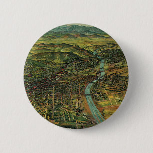 Vintage Karte von Los Angeles, Kalifornien und Flu Button