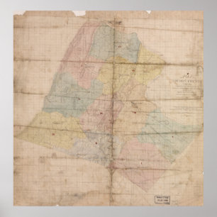 Vintage Karte von Loudoun County Virginia (1861) Poster
