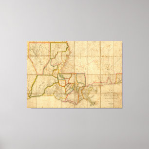 Vintage Karte von Louisiana (1816) Leinwanddruck