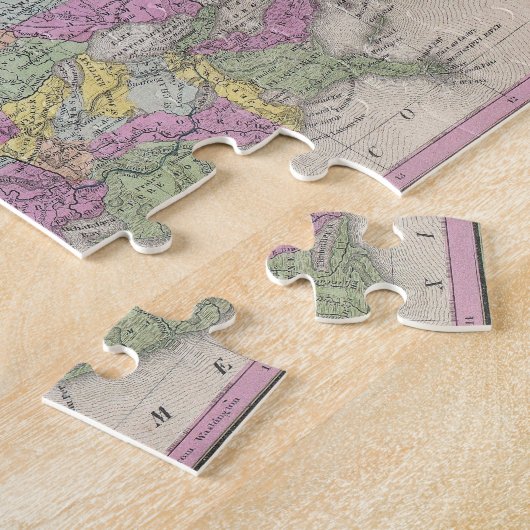 Vintage Karte von Louisiana (1853) Puzzle (Seite)