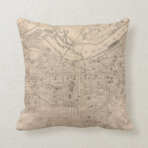 Vintage Karte von Louisville Kentucky (1873) Kissen