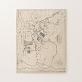 Vintage Karte von Lowell MA (1832) Puzzle (Vertikal)