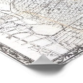 Vintage Karte von Lower Manhattan (1865) Poster (Ecke)