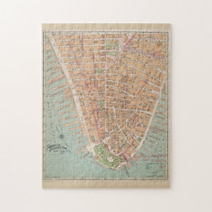 Vintage Karte von Lower Manhattan (1921) Puzzle