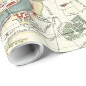 Vintage Karte von Lyon Frankreich (1900) Geschenkpapier (Rolleneckpunkt)