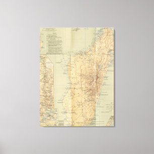 Vintage Karte von Madagaskar (1896) Leinwanddruck