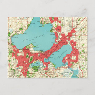 Vintage-Karte von Madison Wisconsin (1959) Postkarte