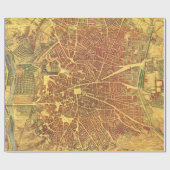 Vintage Karte von Madrid Spanien (1656) Geschenkpapier (Flach)