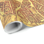 Vintage Karte von Madrid Spanien (1656) Geschenkpapier (Rolleneckpunkt)