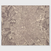 Vintage Karte von Madrid Spanien (1702) Geschenkpapier (Flach)