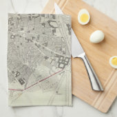 Vintage Karte von Madrid Spanien (1831) Geschirrtuch (Viertel Falte)