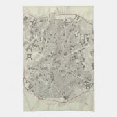 Vintage Karte von Madrid Spanien (1831) Geschirrtuch (Vertikal)