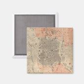 Vintage Karte von Madrid Spanien (1861) Magnet (Vorderseite/Rückseite)