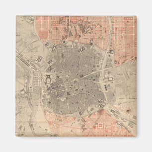 Vintage Karte von Madrid Spanien (1861) Magnet