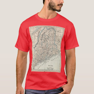 Vintage-Karte von Maine 1893 T-Shirt