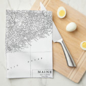 Vintage Karte von Maine (1911) Handtuch (Viertel Falte)