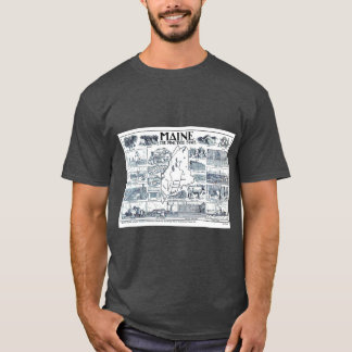 Vintage-Karte von Maine 1912 T-Shirt