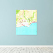 Vintage Karte von Malibu California (1950) Leinwanddruck (Insitu (Holzboden))