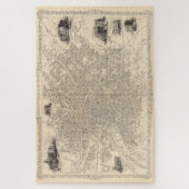 Vintage Karte von Manchester England (1851) Puzzle (Vertikal)