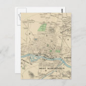 Vintage Karte von Manchester NH (1892) (Vorne/Hinten)