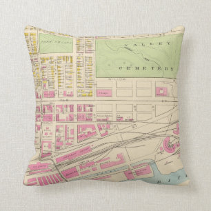 Vintage Karte von Manchester NH (1892) (2) Kissen