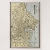 Vintage Karte von Marseille Frankreich (1901) Puzzle (Vertikal)