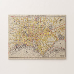 Vintage Karte von Marseille Frankreich (1917) Puzzle