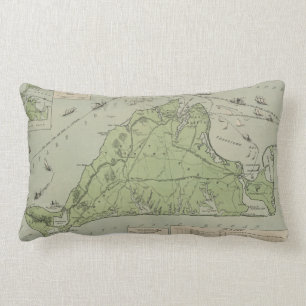 Vintage Karte von Marthas Vineyard (1913) Lendenkissen
