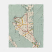 Vintage Karte von Martha's Vineyard (1917) Fleecedecke (Vorderseite)