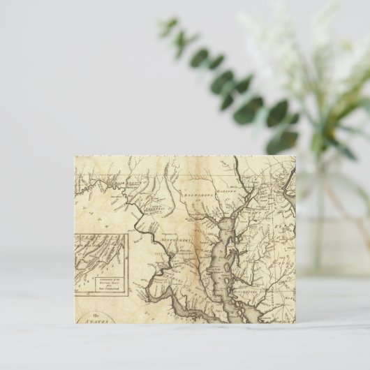 Vintage Karte von Maryland (1796) (Stehend Vorderseite)