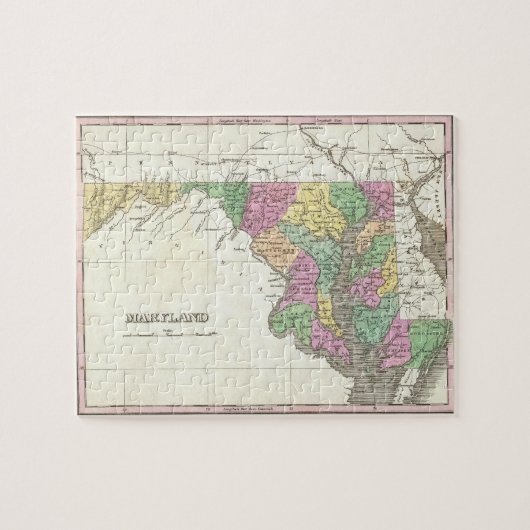 Vintage Karte von Maryland (1827) Puzzle (Horizontal)
