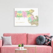 Vintage Karte von Massachusetts (1827) Leinwanddruck (Insitu (Wohnzimmer))