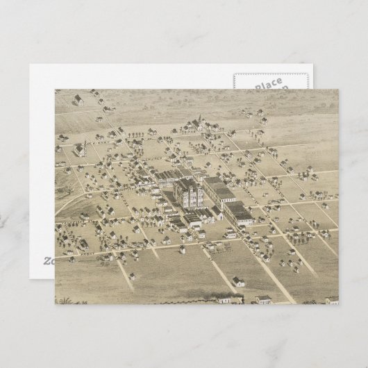 Vintage Karte von McKinney Texas (1876) (Vorne/Hinten)