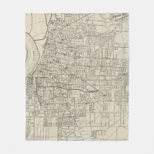 Vintage Karte von Memphis Tennessee (1911) Fleecedecke (Vorderseite)