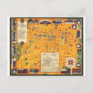Vintage Karte von Mexico City und Tal 1935