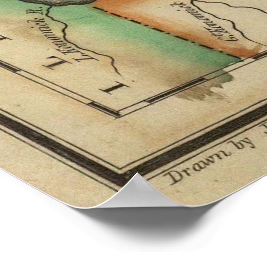 Vintage Karte von Michigan (1822) Poster (Ecke)