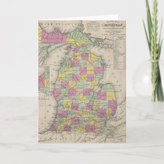 Vintage Karte von Michigan (1853) (Vorderseite)