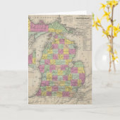 Vintage Karte von Michigan (1853) (Gelbe Blume)