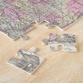 Vintage Karte von Michigan (1855) Puzzle (Seite)