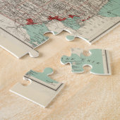 Vintage Karte von Michigan (1888) Puzzle (Seite)