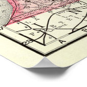 Vintage Karte von Michigan (1897) Poster (Ecke)