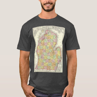 Vintage-Karte von Michigan 1897 T-Shirt