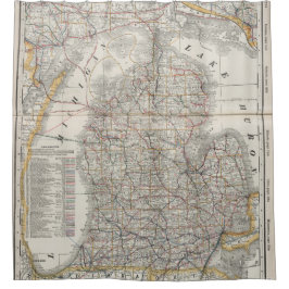 Vintage Karte von Michigan (1901) 3 Duschvorhang