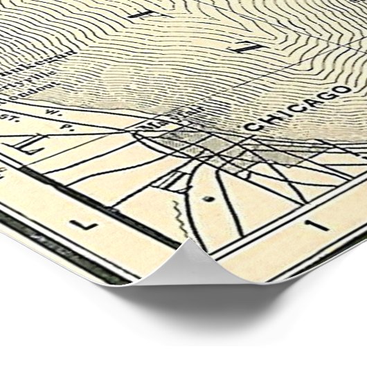 Vintage Karte von Michigan (1901) Poster (Ecke)