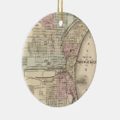 Vintage Karte von Milwaukee (1880) Keramik Ornament (Rechts)